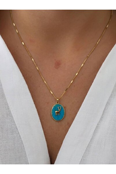 CANMODA قلادة نسائية من الفولاذ المقاوم للصدأ باللون الذهبي مع تميمة على شكل ...