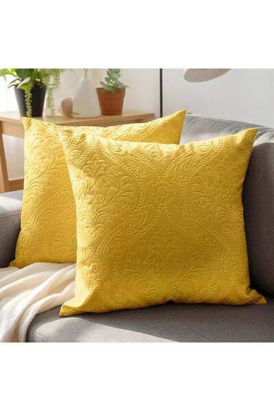 Dotail Set of 2 Encasa XO decorative pillowcases, embossed velvet, 50 x 50 cm...