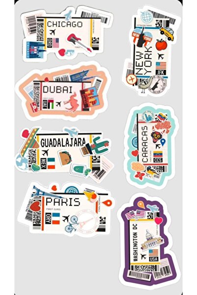 Limitless Design مجموعة ملصقات حقائب السفر من وورلد سيتيز مقاس 22x30 سم - حقي...