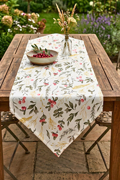 OTEXSA مفرش طاولة مثلث الشكل بنقشة زهور أنيقة - تصميم خاص مقاوم للبقع وطارد ل...