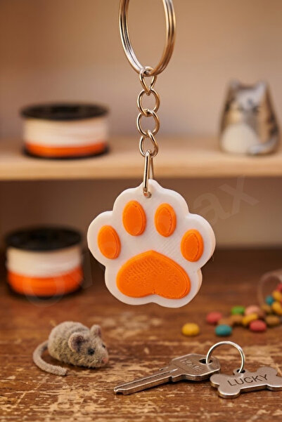OVERMAX Χαριτωμένο μπρελόκ με πατούσα γάτας – Πορτοκαλί πατούσα με μίνιμαλ σχ...