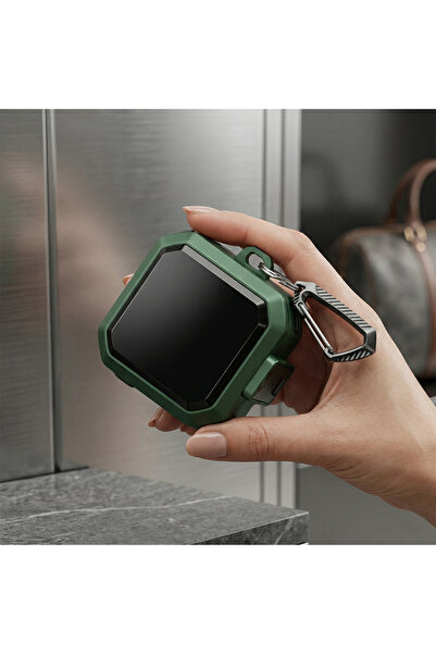 Samsung حافظة CaseOnn Galaxy Buds 4 Pro باللون الأخضر العسكري مع قفل أمان