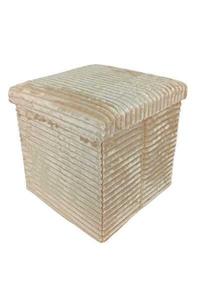 OEM Folding Stool with Storage Space, Box Type, Ottoman, Fluffy Striped, Cube...