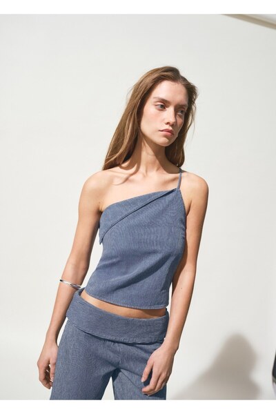 Mango Teen Askılı asimetrik bluz