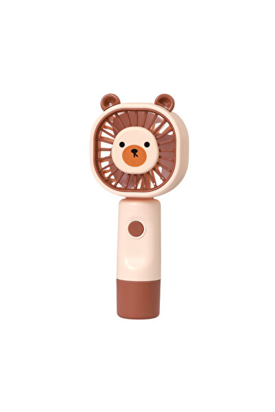 OEM Teddy Bear Hand Fan, USB-C Charging, 3 Power Levels, Animal Design, Brown