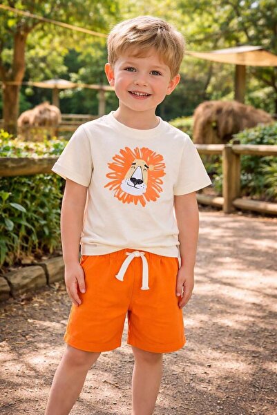 zahider Βρεφικό και παιδικό σετ με σορτς και μπλούζα από 100% βαμβάκι με σχέδ...
