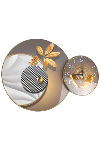 OEM Analog wall clock with two circles, modern design, silent, AA battery