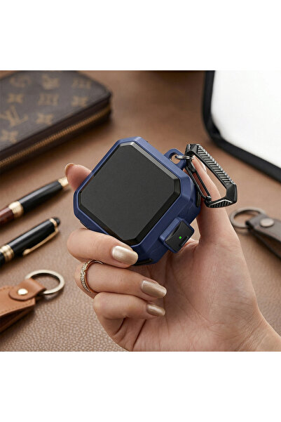 Samsung حافظة CaseOnn Galaxy Buds 4 مع قفل أمان، لون أزرق داكن عسكري