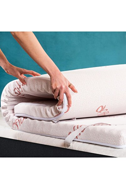 Dotail Flowen Mattress Topper, 140x190 cm, 6 cm foam, 7 ergonomic zones, remo...
