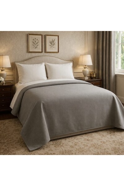 Decor Fashion Home Denia 03 Bedspread, Gray, Quilted, Double-Sided, 235 x 260 cm