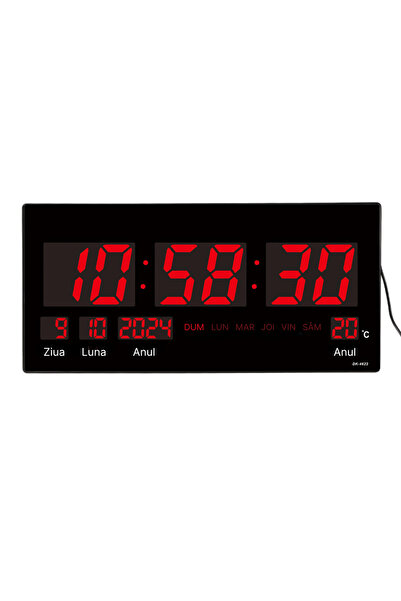 OEM Digital LED wall clock, alarm, calendar, temperature, 220V and USB