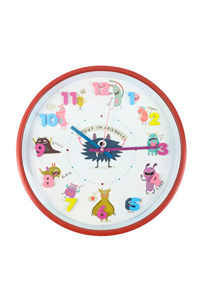 OEM Wall clock 30 cm, colorful monsters, silent mechanism