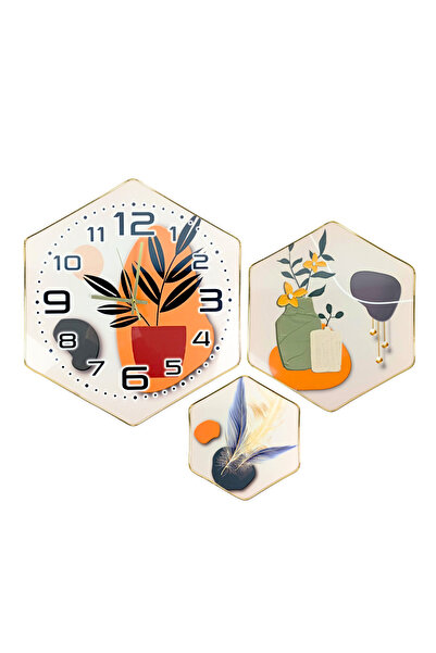 OEM Diamond wall clock with 3 elements, modern design, silent mechanism