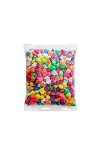 Dophin Aquarium Color Stone Mix - 1kg | Premium Decorative Polished Pebbles f...