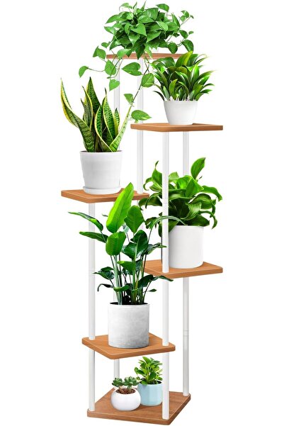 Dotail Γωνιακή ραφιέρα φυτών 6 επιπέδων, 133,6 εκ., για εσωτερικούς/εξωτερικο...