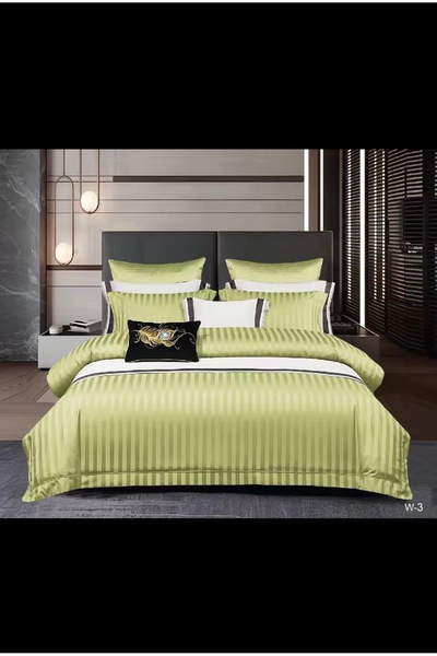 Antoniabeautyshop Bed linen 6 pieces Damask Satin with elastic W-3