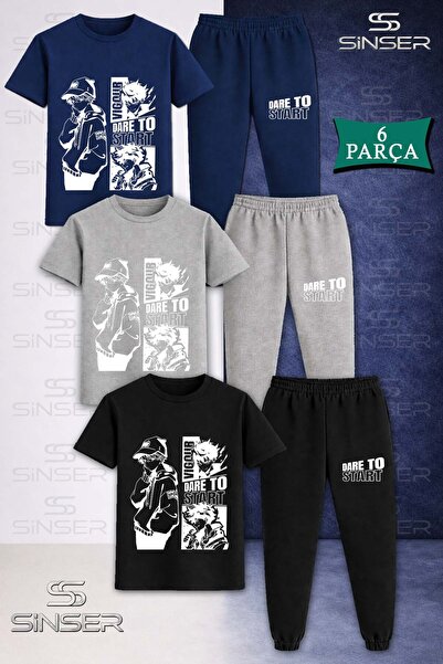 SS SİNSER Set de trening unisex pentru copii DARE TO START WHITE, 3 piese, cu...