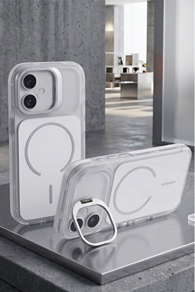 Iphone 17 Compatible Metal Camera Stand MagSafe Featured Matte Lims Color Metal Key Premium Cover