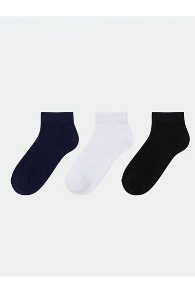 LC Waikiki Ribbed Men's Booties Socks 3-Pack