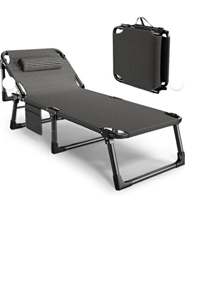 AZZHAAR كرسي استلقاء قابل للطي للتشمس والنوم - كرسي استرخاء خارجي قابل للطي ب...