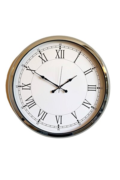 ForWhat 52cm Chrome Metal Roman Style Wall Clock for Office Home Office Gift