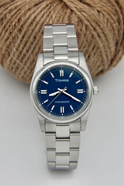 TOMRİS ساعة يد نسائية مصنوعة بالكامل من الفولاذ، مقاوم للماء، سوار فضي، مينا ...
