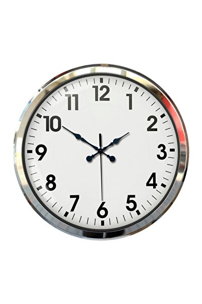 ForWhat 52cm Chrome Metal Modern Decor Wall Clock for Office Home Office Gift