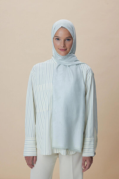 Maisa Jade Modal Silk Jacquard Shawl 70*200 cm - Aqua Blue