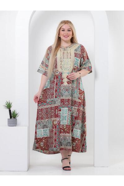 Graciana Kashkhe Traditional Style Embroidered Robe Made of Raw Cotton Fabric...