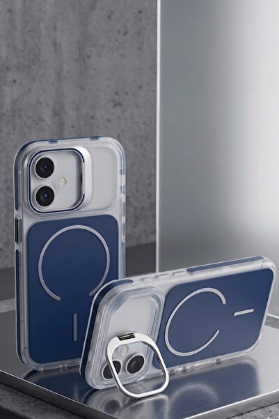 Iphone 17 Compatible Metal Camera Stand MagSafe Featured Matte Lims Color Metal Key Premium Cover