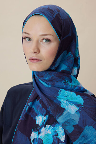 Maisa Akva Cotton Silk Shawl 70*190 cm - Dark Blue
