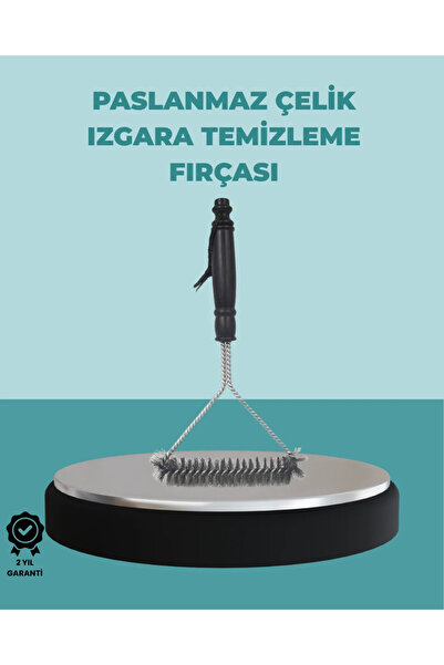 TeknoKapsül فرشاة تنظيف شواية من الفولاذ المقاوم للصدأ ذات مقبض طويل