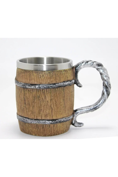 TeknoKapsül Barrel design 3d embossed stainless steel mug cup alk4385