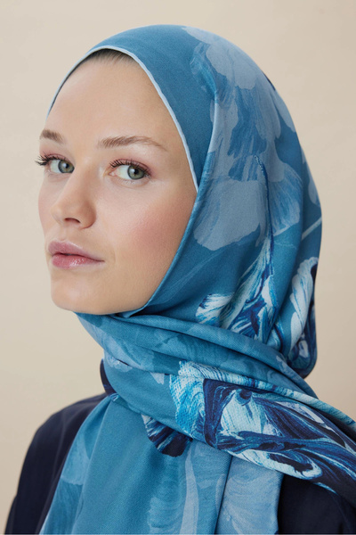 Maisa Akva Cotton Silk Shawl 70*190 cm - Denim