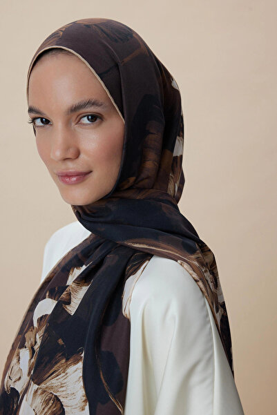 Maisa Akva Cotton Silk Shawl 70*190 cm - Brown