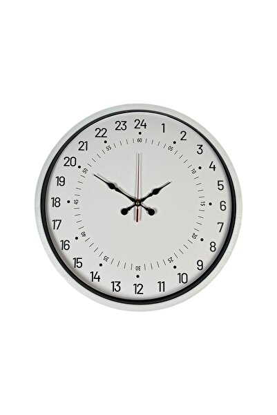 ForWhat 36cm White 24-Hour Dial Style Clock for Office Home Office Wall