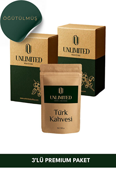Unlimited Premium 3’lü Kahve Seti - Filtre Kahve 250g + Colombia Espresso 250g + Türk Kahvesi 100g