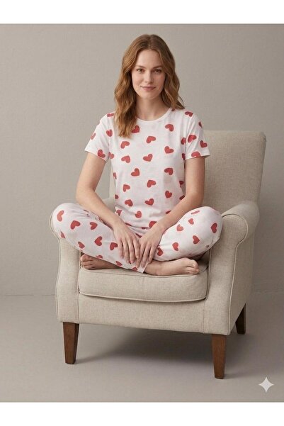 FAMES PİJAMA Summer Short Sleeve Women's Pajama Set