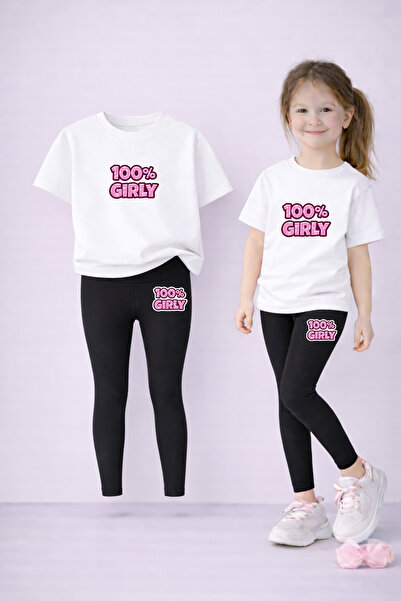 LORVEX Set de tricou și jambiere pentru fete, 100% bumbac, elastic, confortab...