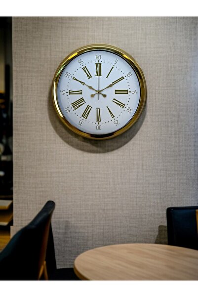 ForWhat 40cm Royal Golden Metal Mechanism for Office Home Office Wall Clock