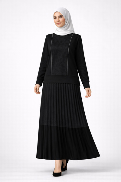 Mutlu City Women's Middle-Aged Mother Skirt Blouse Set 4121