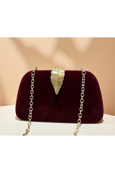 Generic Burgundy Evening Clutch "Burgundy Suede Soiree"