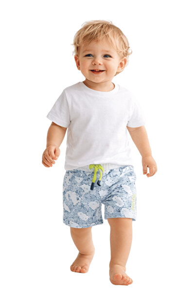 onymino Baby Boy Shorts Friends Printed Lace-Up Summer Cotton Shorts 9-24 Months