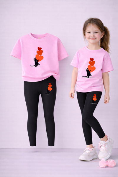 LORVEX Set de tricou și jambiere pentru fete, 100% bumbac, elastic, confortab...