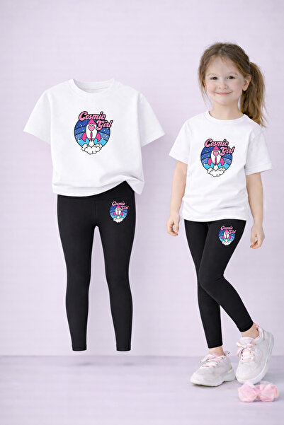 LORVEX Κοριτσίστικο μπλουζάκι και κολάν σετ 100% βαμβακερό ελαστικό άνετο καθ...