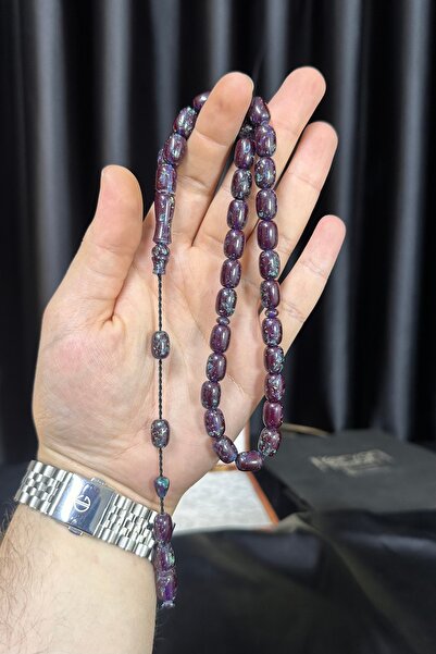 Kervan Tesbih Purple Prayer Beads with Gold Particles