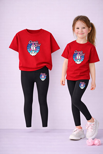 LORVEX Κοριτσίστικο μπλουζάκι και κολάν σετ 100% βαμβακερό ελαστικό άνετο καθ...