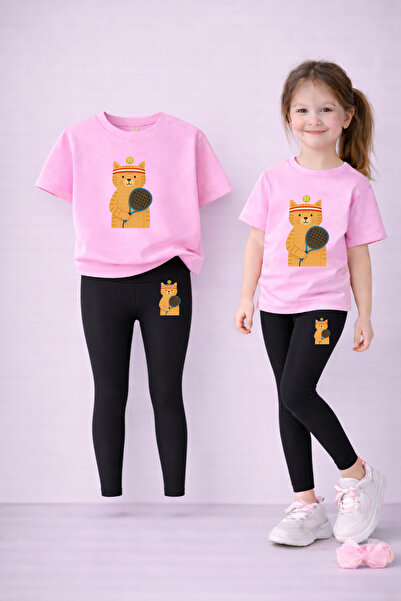 VODEXA Set de tricou și jambiere pentru fete, 100% bumbac, elastic, confortab...