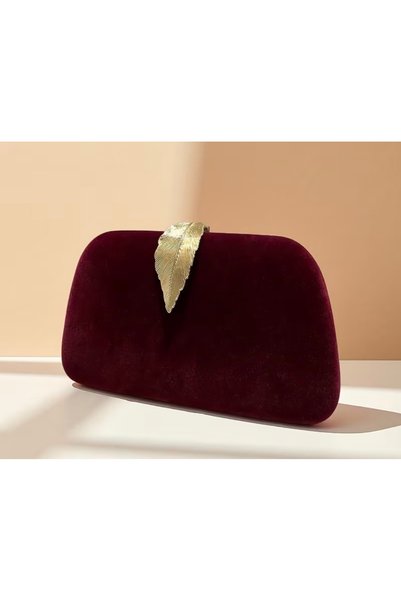 Generic Burgundy Evening Clutch "Burgundy Suede Soiree"