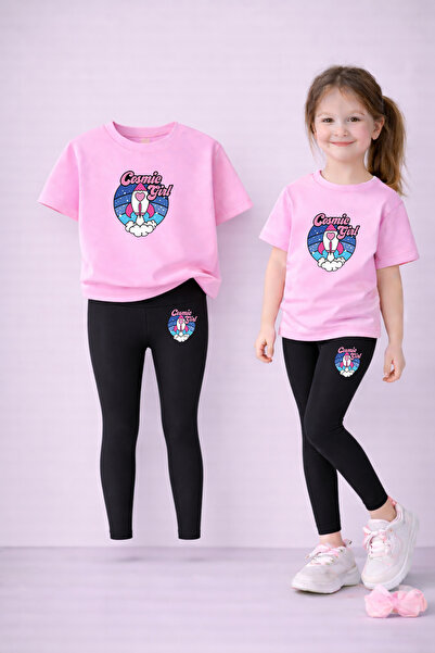 LORVEX Κοριτσίστικο μπλουζάκι και κολάν σετ 100% βαμβακερό ελαστικό άνετο καθ...